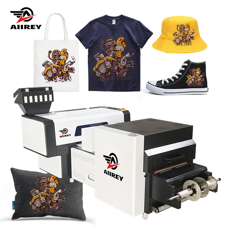 Máy in CMYK + W Màu 40CM A2 DTF với Máy tràn bột