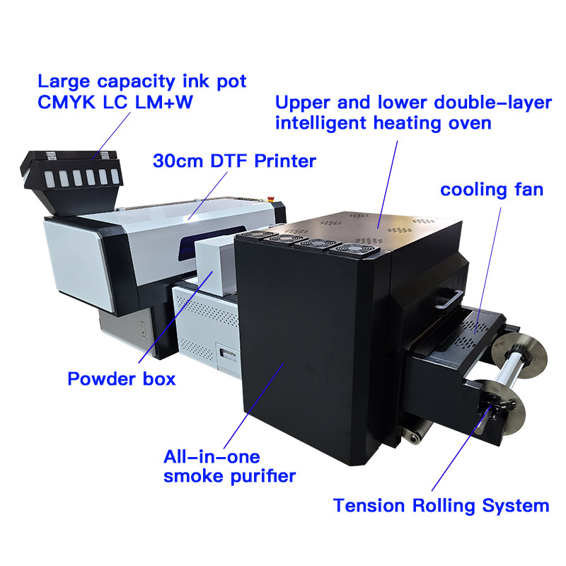 Máy in phun áo thun công nghiệp A3 DTF nhiều màu